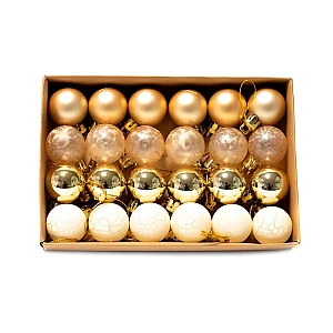 Набор шаров елочных Морозная ночь 30198377 код 255511 3 см 24 шт