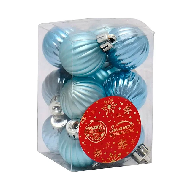 Набор шаров елочных Беата полоски 28372588 код 256211 3 см 12 шт