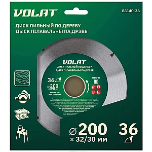 Диск пильный Волат 88140-36 по дереву 200*32/30 мм 36 зубьев