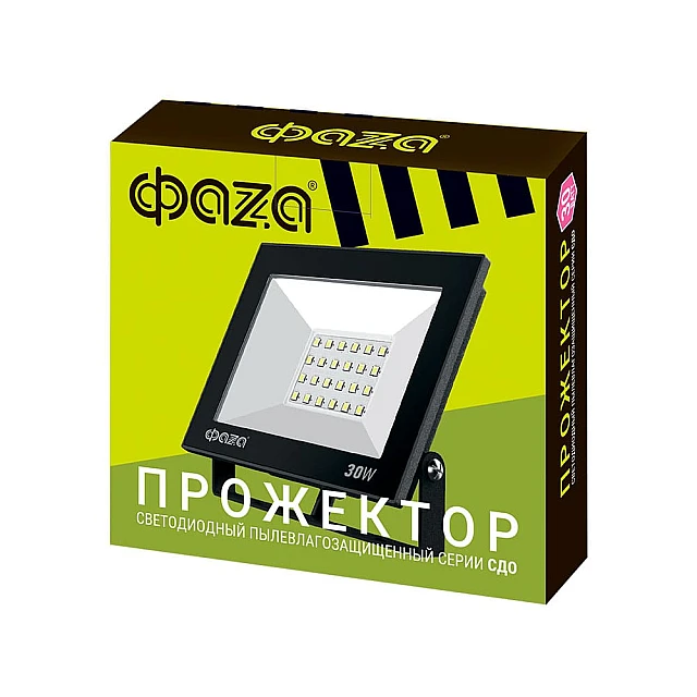 Прожектор светодиодный ФАZA СДО-20 30W 6500K BL IP65 230V