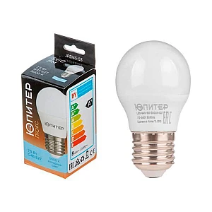 Лампа светодиодная Юпитер Люкс JP5145-53 G45 шар 7.5 Вт 170-240В E27 5000К