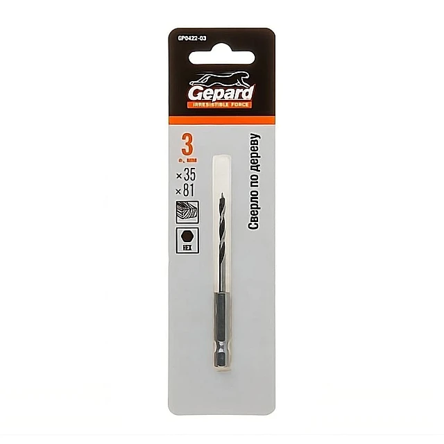 Сверло по дереву Gepard GP0422-03 корона 3*35*81 мм Сверло по дереву Gepard GP0422-03 корона 3*35*81 мм