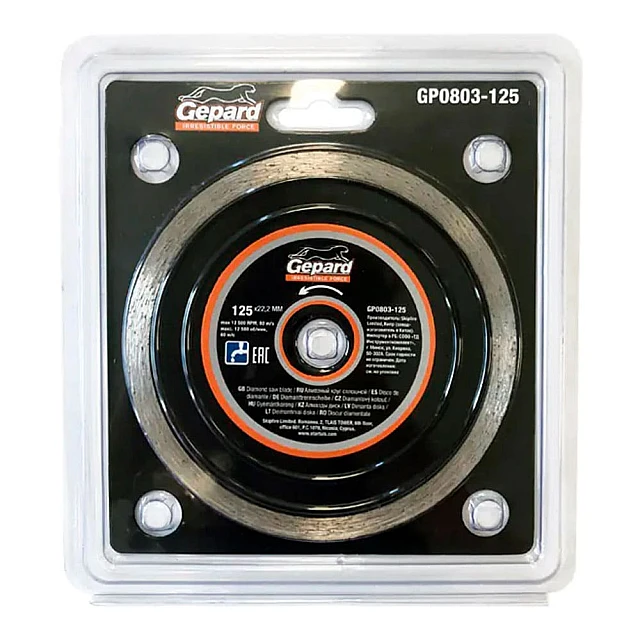 Круг алмазный Gepard GP0803-125 125*22 мм по керамике сплошной Круг алмазный Gepard GP0803-125 125*22 мм по керамике сплошной