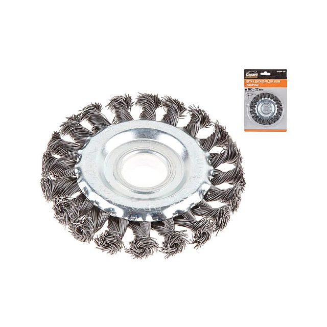 Щетка Gepard GP0894-100 дисковая косичка 100*22 мм Щетка Gepard GP0894-100 дисковая косичка 100*22 мм