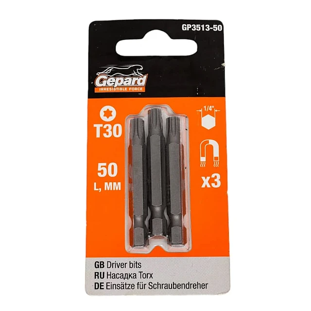 Насадка Gepard GP3513-50 Torx T30 50 мм 3 шт Насадка Gepard GP3513-50 Torx T30 50 мм 3 шт