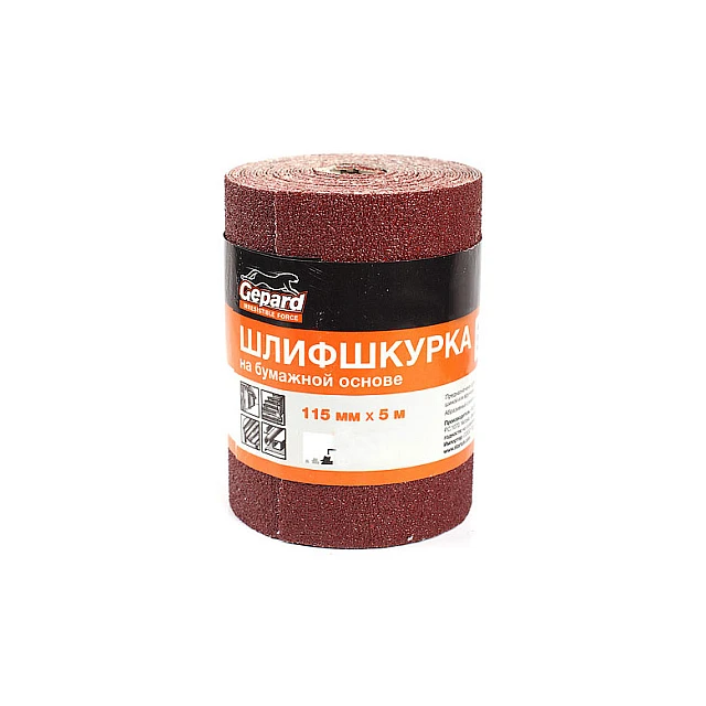 Шлифшкурка Gepard GP5010-40 115 мм*5 м Р40 Шлифшкурка Gepard GP5010-40 115 мм*5 м Р40