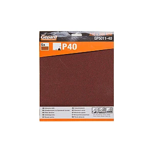 Шлифлист Gepard GP5011-40 230*280 мм Р40 бумажная основа 5 шт