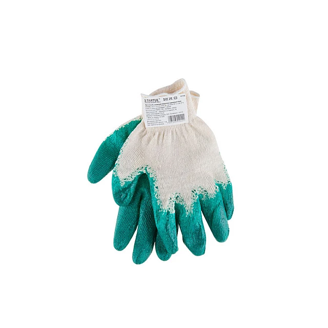 Перчатки х/б Startul ST7195 латексное покрытие одинарный облив 13 класс