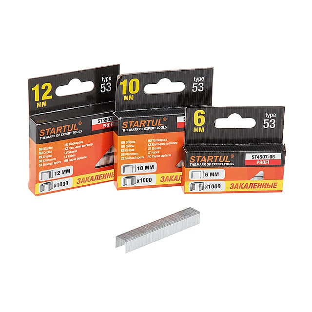 Скобы Startul Profi ST4507-08 закаленные тип 53 8 мм 1000 шт Скобы Startul Profi ST4507-08 закаленные тип 53 8 мм 1000 шт