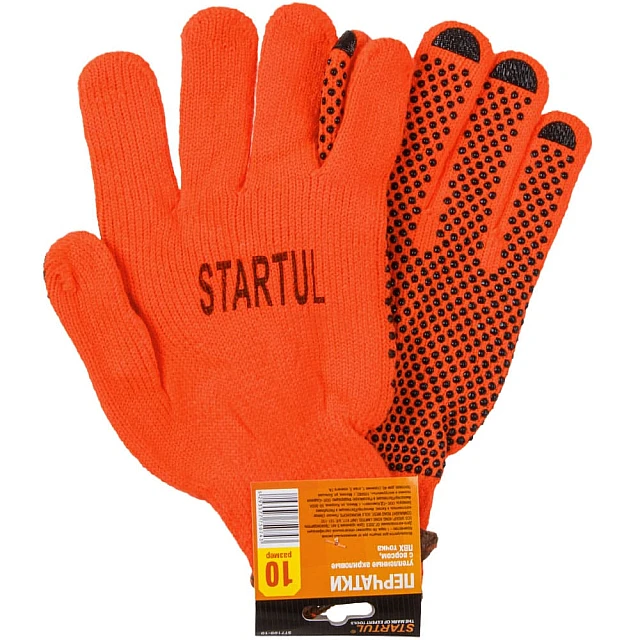 Перчатки Startul ST7109-10 утепленные акриловые с ворсом ПВХ Точка размер 10