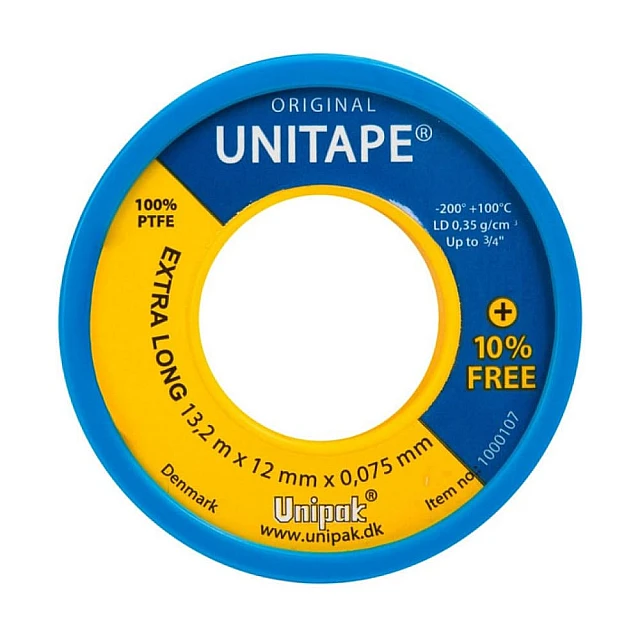 Фум-лента Unipak Unitape 1000107 13.2м*12 мм*0.075 мм Фум-лента Unipak Unitape 1000107 13.2м*12 мм*0.075 мм