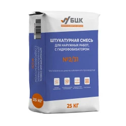 Штукатурная смесь БЦК 2/31 цементно-известковая для наружных работ 25 кг