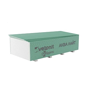 Гипсокартон Vetonit Aqua Lite потолочный влагостойкий 9.5*1200*2500 мм