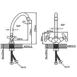 Смеситель Cronwil CD340-49 для кухни с высоким изливом