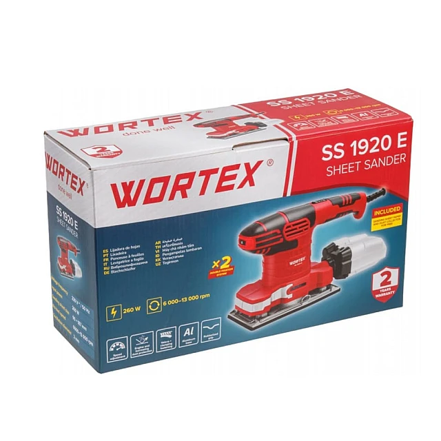 Шлифмашина вибрационная Wortex SS 1920 E в коробке Шлифмашина вибрационная Wortex SS 1920 E в коробке