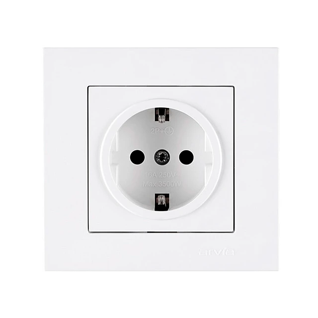 Розетка Arvia Electric Karen 50 01 1000 217 с заземлением белая