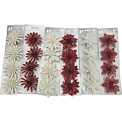 Набор украшений новогодних Koopman Цветы на клипсах белый/красный 4 шт