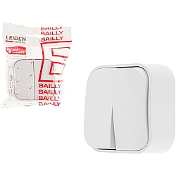 Выключатель Leiden Electric Bailly 806002 2 клавиши белый