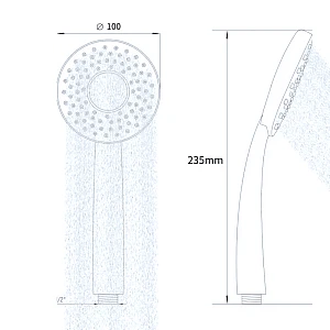Душевая лейка AV Engineering AVSSS-031 со шлангом и держателем