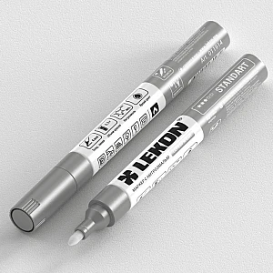 Маркер Lekon Standart 011914 с нитроэмалью серебро 4 мм